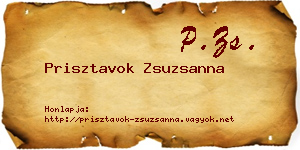 Prisztavok Zsuzsanna névjegykártya